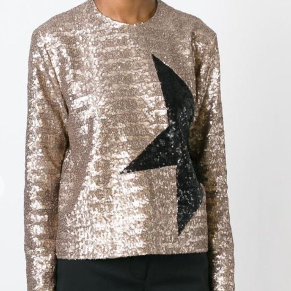 MSGM Contrasting Star Sequin Top
